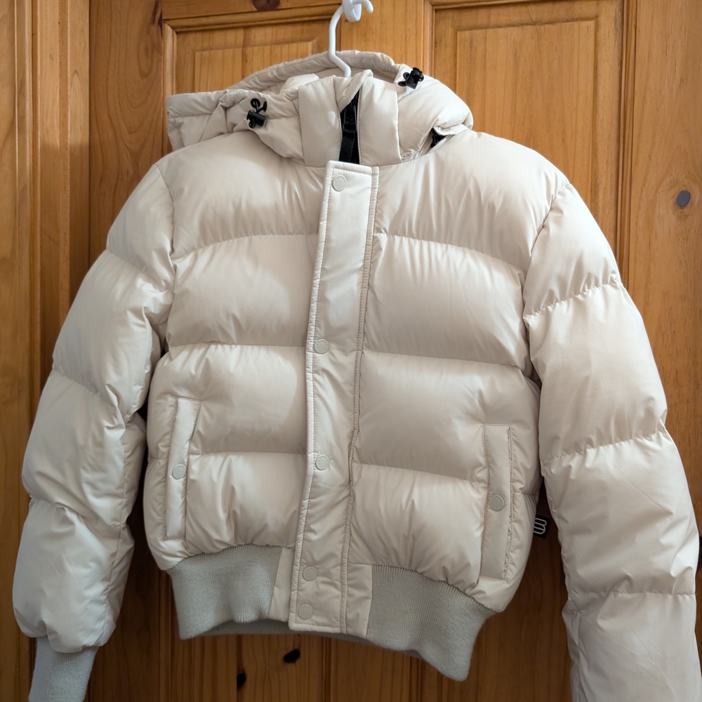 Aritzia Cream Puffer Jacket